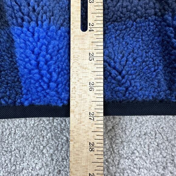 Nike Pullover Jacket Mens XL Buffalo Plaid Fleece Sherpa Blue Black 1/2 Zip - Picture 10 of 11